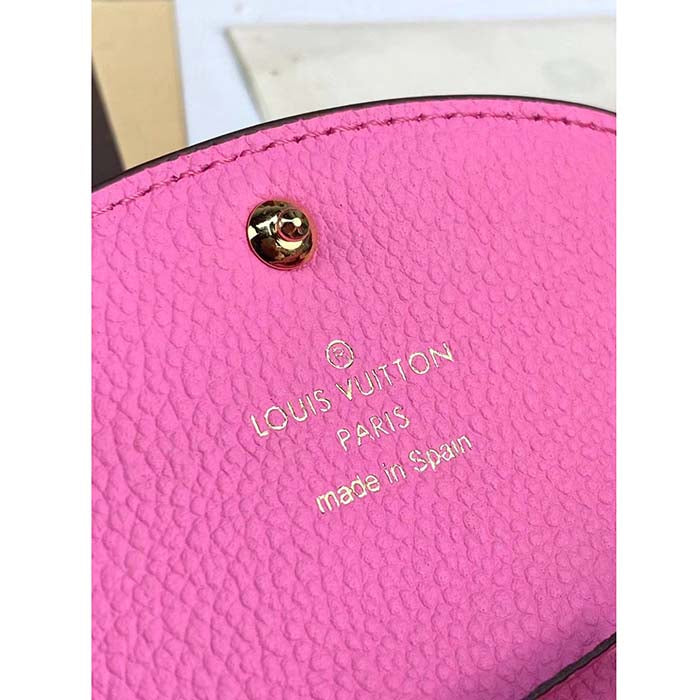 Louis Vuitton LV Unisex Rosalie Coin Purse Pink Monogram Empreinte Embossed Supple Grained Cowhide Leather