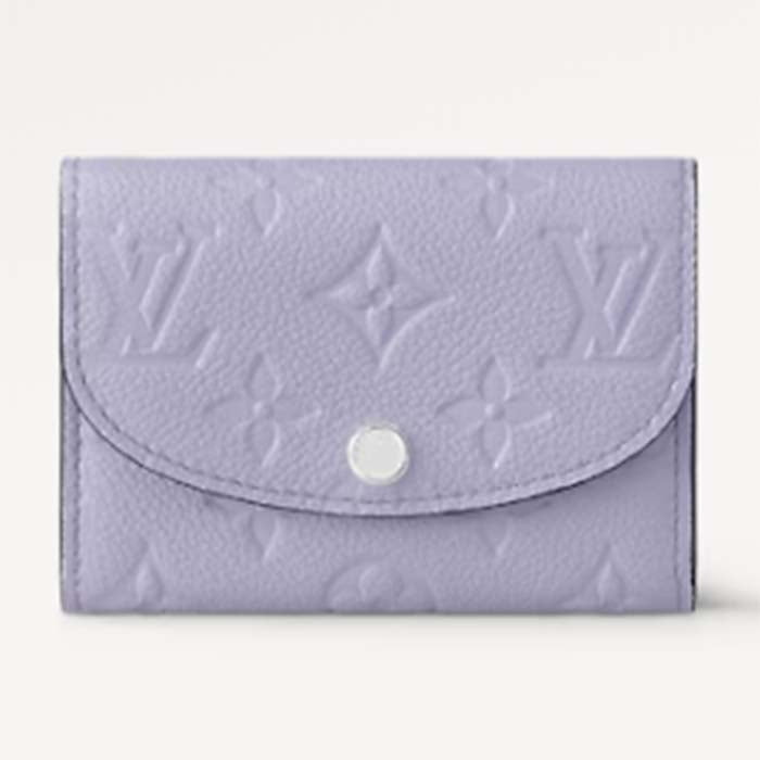 Louis Vuitton LV Unisex Rosalie Coin Purse Purple Monogram Empreinte Embossed Supple Grained Cowhide Leather