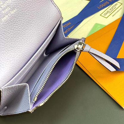 Louis Vuitton LV Unisex Rosalie Coin Purse Purple Monogram Empreinte Embossed Supple Grained Cowhide Leather