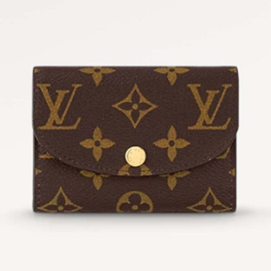Louis Vuitton LV Unisex Rosalie Coin Purse Rose Ballerine Pink Monogram Coated Canvas Grained Cowhide Leather