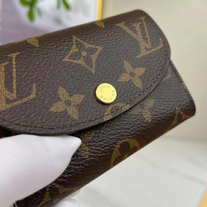 Louis Vuitton LV Unisex Rosalie Coin Purse Rose Ballerine Pink Monogram Coated Canvas Grained Cowhide Leather