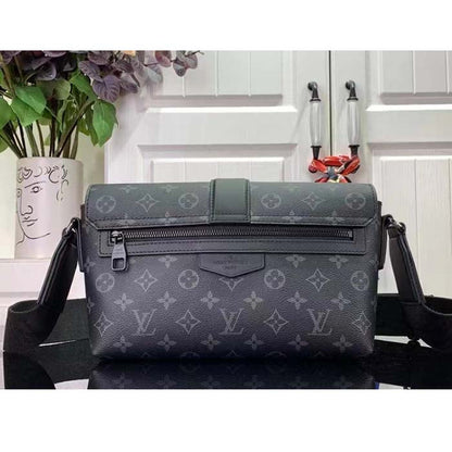 Louis Vuitton LV Unisex S-Cape Messenger Monogram Eclipse Coated Canvas Cowhide Leather