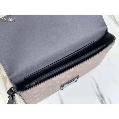 Louis Vuitton LV Unisex S Lock A4 Pouch Monogram Macassar Coated Canvas Epi Leather