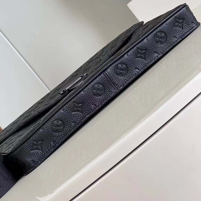 Louis Vuitton LV Unisex S Lock Briefcase Black Taurillon Monogram Embossed Cowhide Leather