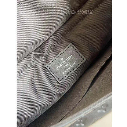 Louis Vuitton LV Unisex S Lock Briefcase Black Taurillon Monogram Embossed Cowhide Leather