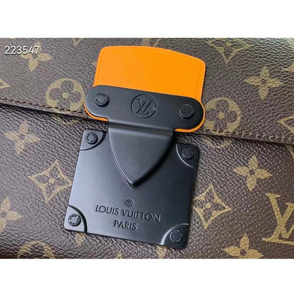 Louis Vuitton LV Unisex S Lock Messenger Brown Radiant Sun Monogram Macassar Coated Canvas