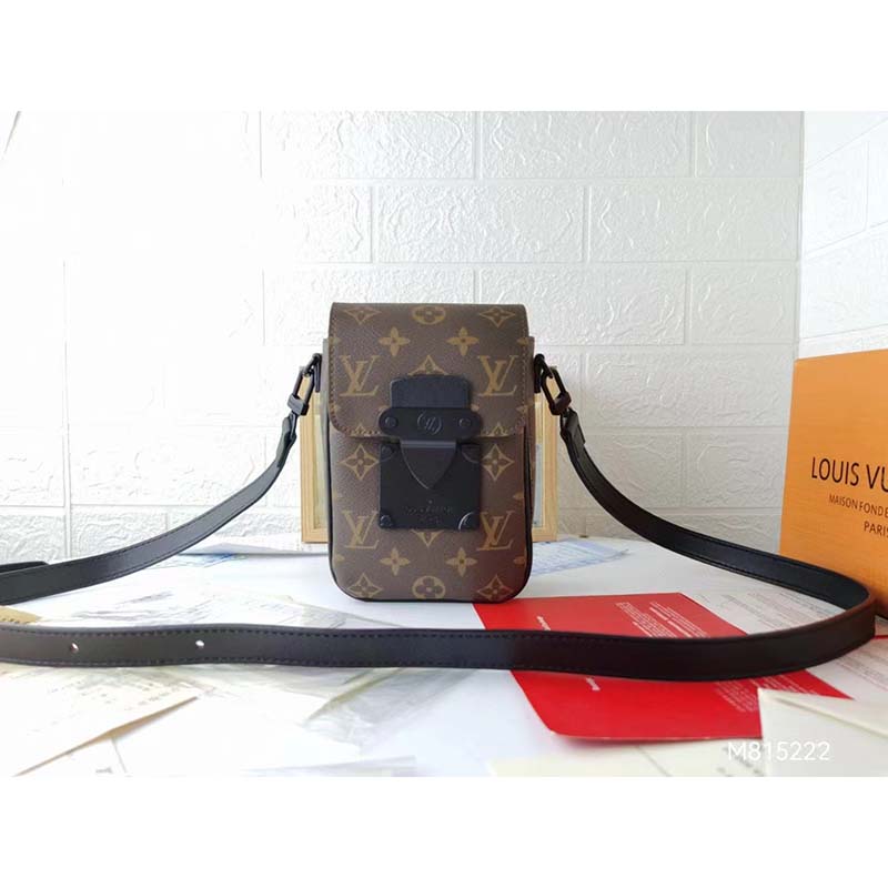 Louis Vuitton LV Unisex S-Lock Vertical Wearable Wallet Monogram Macassar Coated Canvas