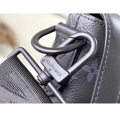 Louis Vuitton LV Unisex Saumur Messenger Monogram Eclipse Coated Canvas Black