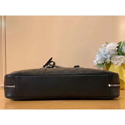 Louis Vuitton LV Unisex Sirius Briefcase Black Damier Infini Onyx Cowhide Leather