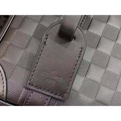 Louis Vuitton LV Unisex Sirius Messenger Bag Damier Infini Onyx Cowhide Leather