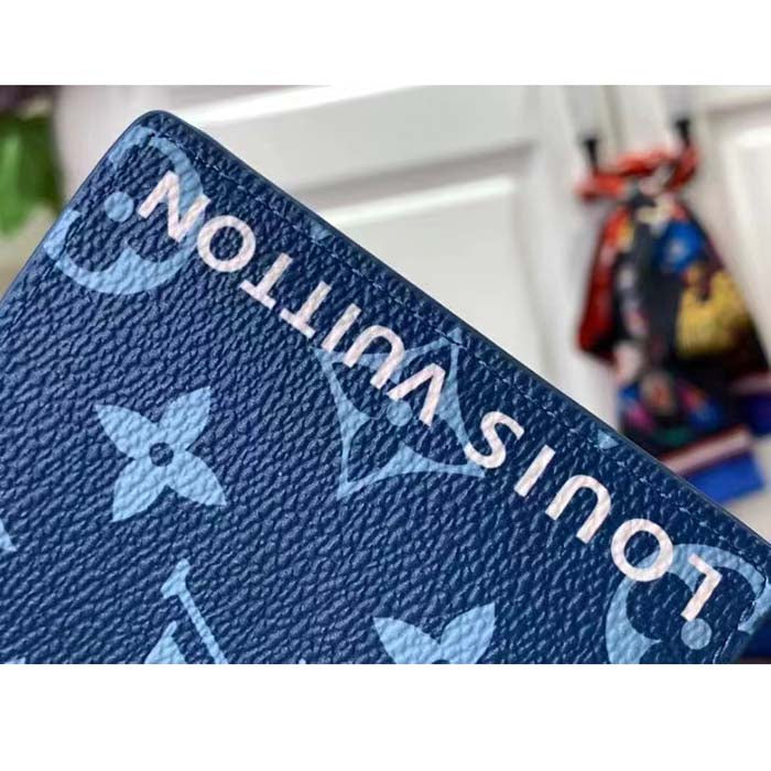 Louis Vuitton LV Unisex Slender Wallet Atlantic Blue Monogram Coated Canvas