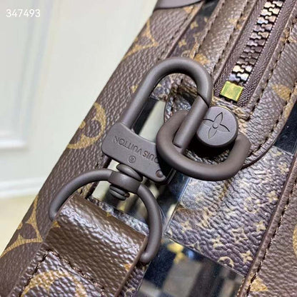 Louis Vuitton LV Unisex Slim Soft Trunk Brown Monogram Chess Coated Canvas PVC