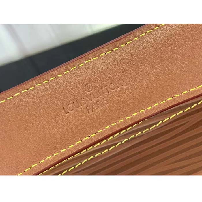 Louis Vuitton LV Unisex Soft Polochon MM Cognac Calf Leather Textile Lining