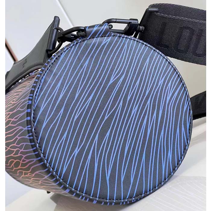 Louis Vuitton LV Unisex Soft Polochon MM Gradient Electric Sun Calf Leather Textile Lining