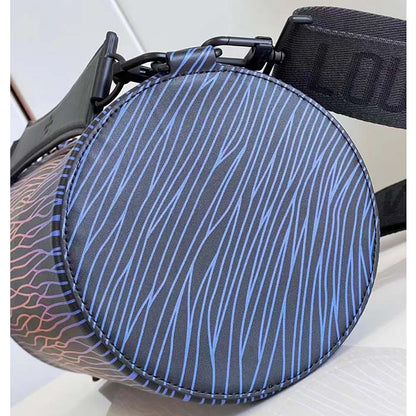 Louis Vuitton LV Unisex Soft Polochon MM Gradient Electric Sun Calf Leather Textile Lining
