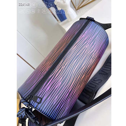 Louis Vuitton LV Unisex Soft Polochon MM Gradient Electric Sun Calf Leather Textile Lining