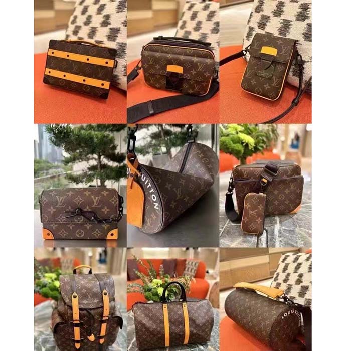 Louis Vuitton LV Unisex Trio Messenger Radiant Sun Monogram Macassar Coated Canvas