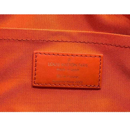 Louis Vuitton LV Unisex Soft Polochon MM Vermillion Red Epi XL Grained Cowhide Leather