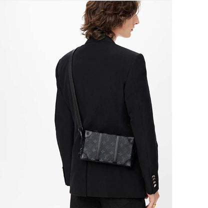 Louis Vuitton LV Unisex Soft Trunk Wearable Wallet Black Monogram Eclipse Coated Canvas