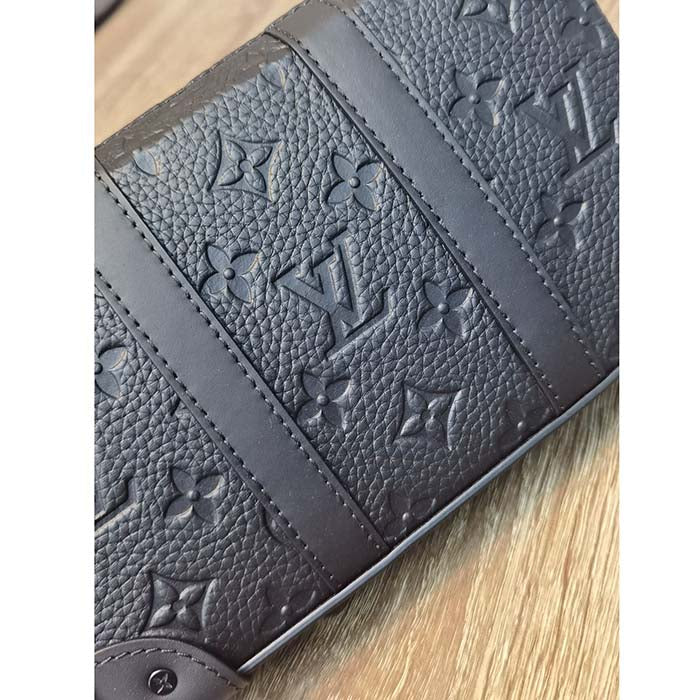 Louis Vuitton LV Unisex Soft Trunk Wearable Wallet Black Taurillon Monogram Leather