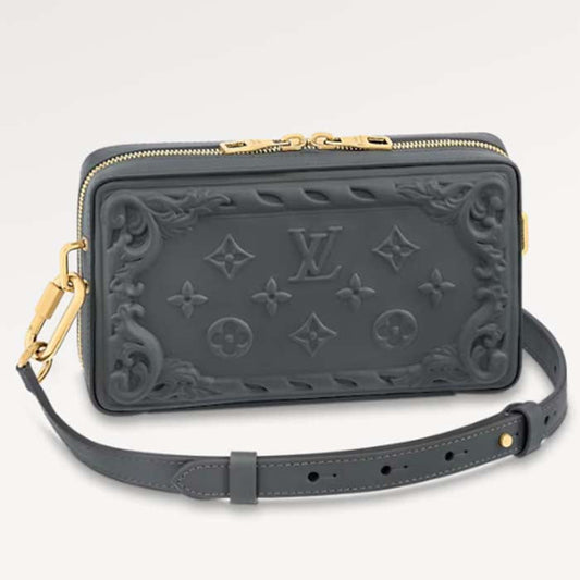Louis Vuitton LV Unisex Soft Trunk Wearable Wallet Dark Shadow Gray Calf Leather
