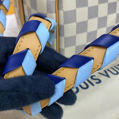 Louis Vuitton LV Unisex Speedy 30 Bandoulière Blue Damier Azur Coated Canvas