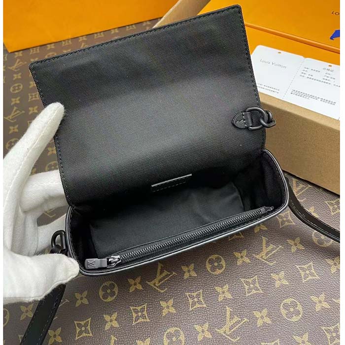 Louis Vuitton LV Unisex Steamer Wearable Wallet Black Embossed Cowhide Leather