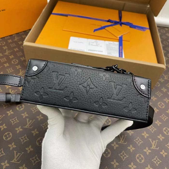 Louis Vuitton LV Unisex Steamer Wearable Wallet Black Embossed Cowhide Leather