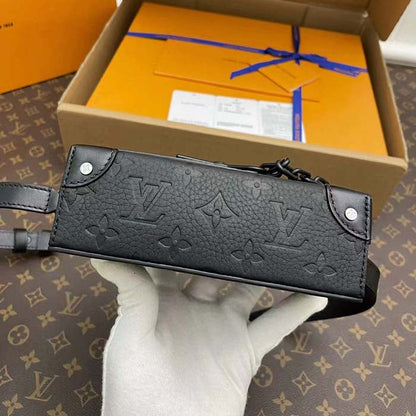 Louis Vuitton LV Unisex Steamer Wearable Wallet Black Embossed Cowhide Leather
