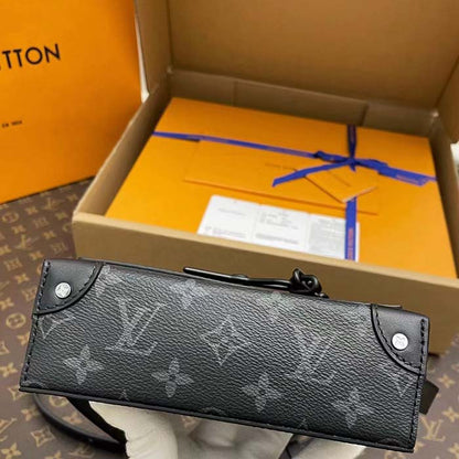 Louis Vuitton LV Unisex Steamer Wearable Wallet Black Monogram Eclipse Coated Canvas Cowhide Leather