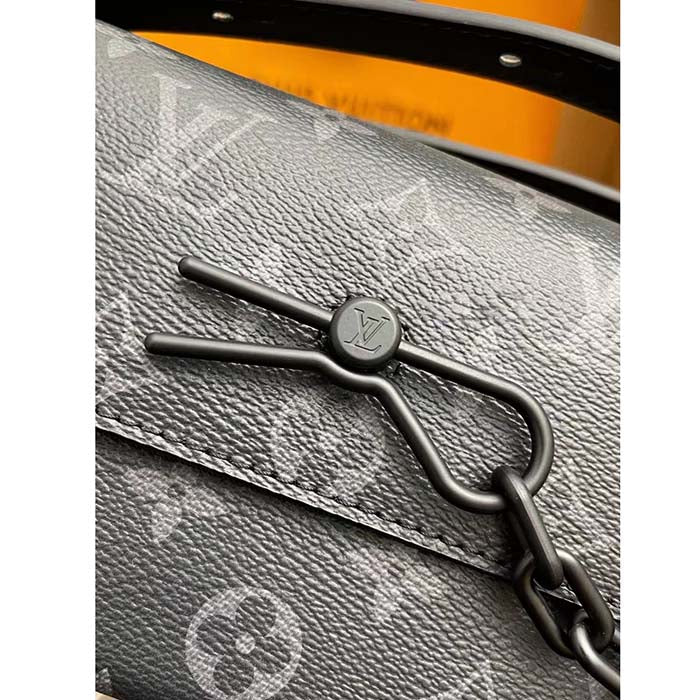 Louis Vuitton LV Unisex Steamer Wearable Wallet Black Monogram Eclipse Coated Canvas Cowhide Leather