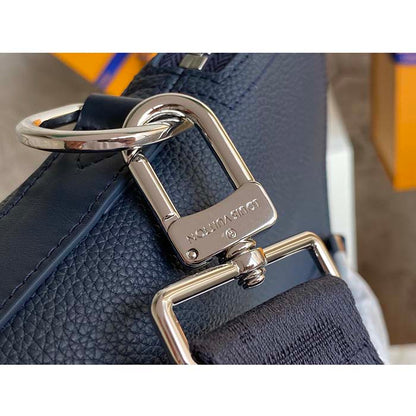 Louis Vuitton LV Unisex Takeoff Briefcase Navy Blue LV Aerogram Cowhide Leather