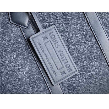 Louis Vuitton LV Unisex Takeoff Briefcase Navy Blue LV Aerogram Cowhide Leather