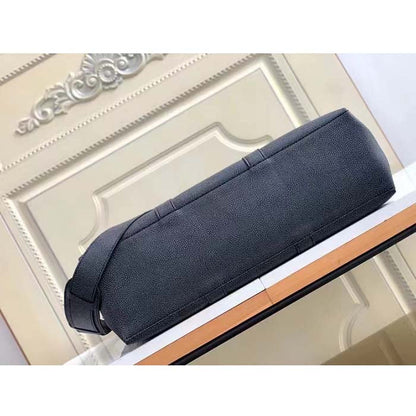 Louis Vuitton LV Unisex Tote Journey Carryall Bag Black Charcoal Cowhide Leather