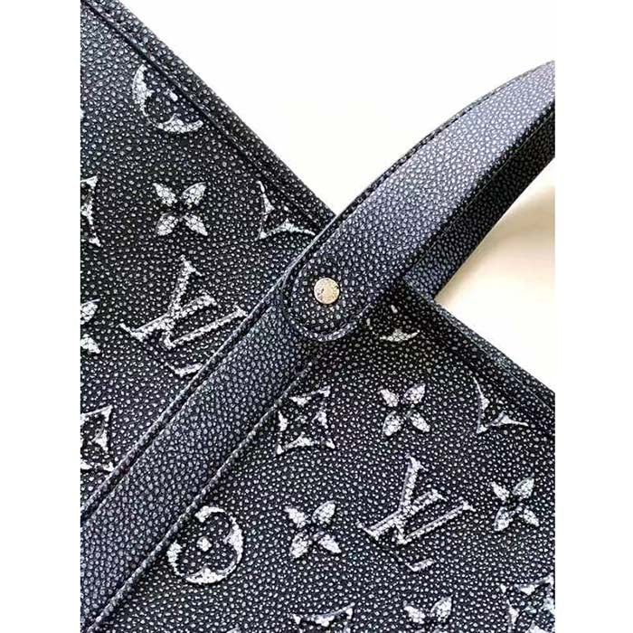 Louis Vuitton LV Unisex Tote Journey Carryall Bag Black Charcoal Cowhide Leather
