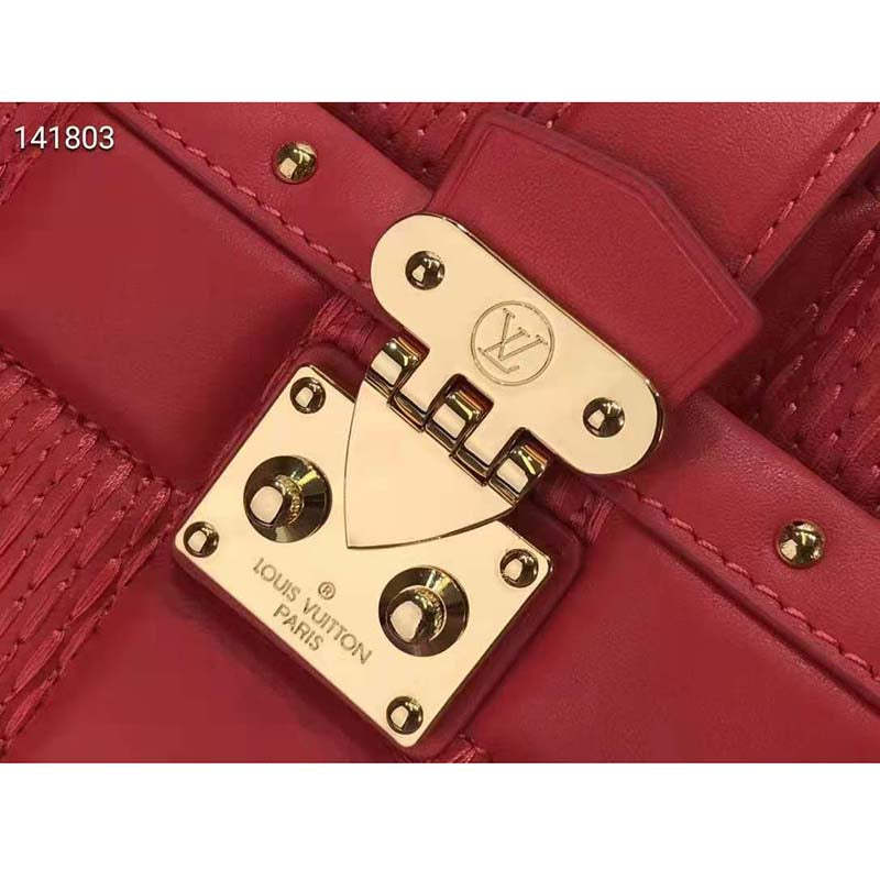 Louis Vuitton LV Unisex Troca PM Handbag Pink Damier Quilt Lambskin Calfskin