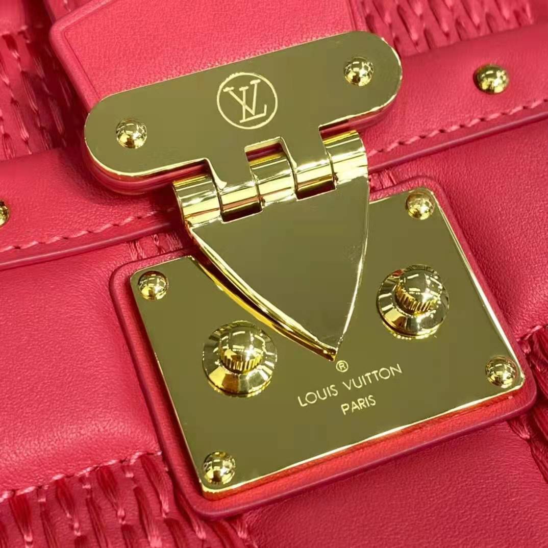 Louis Vuitton LV Women Troca PM Handbag Pink Damier Quilt Lambskin S-Lock Double Zip