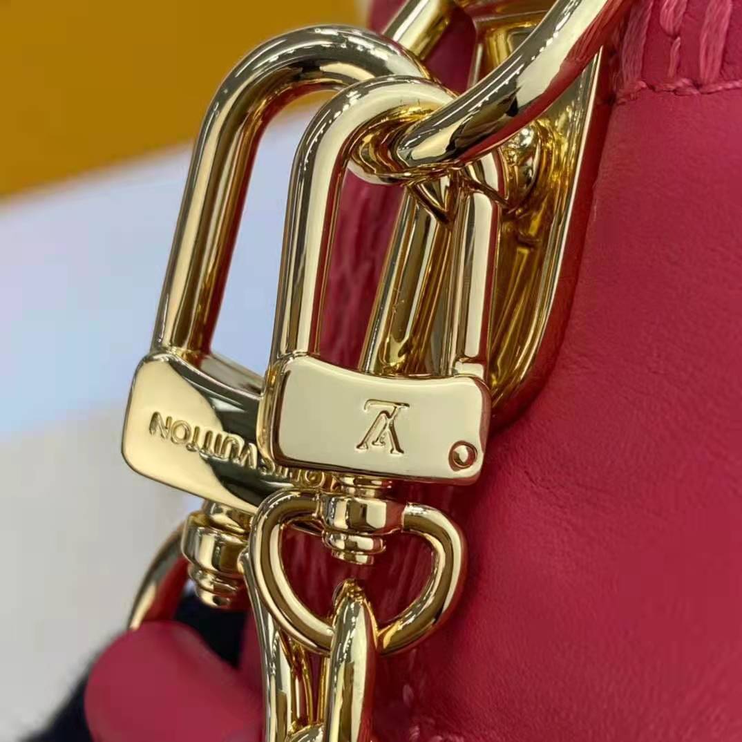 Louis Vuitton LV Women Troca PM Handbag Pink Damier Quilt Lambskin S-Lock Double Zip