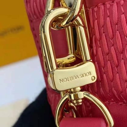 Louis Vuitton LV Women Troca PM Handbag Pink Damier Quilt Lambskin S-Lock Double Zip