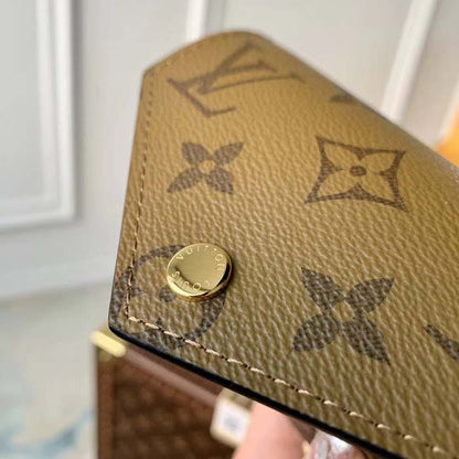Louis Vuitton LV Unisex Victorine Wallet Brown Monogram Reverse Coated Canvas