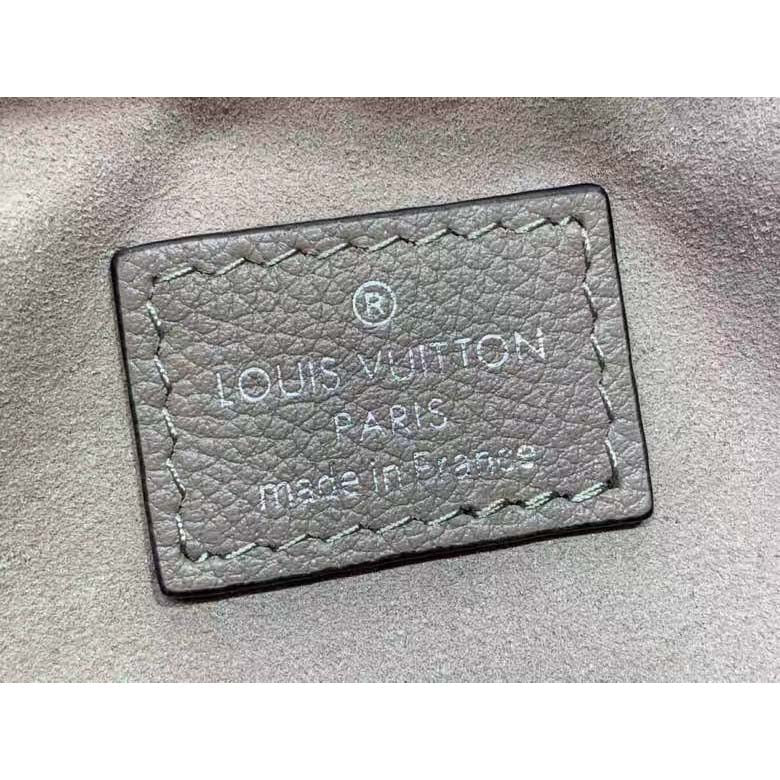 Louis Vuitton LV Unisex Why Knot MM Handbag Galet Beige Perforated Mahina Calf Leather