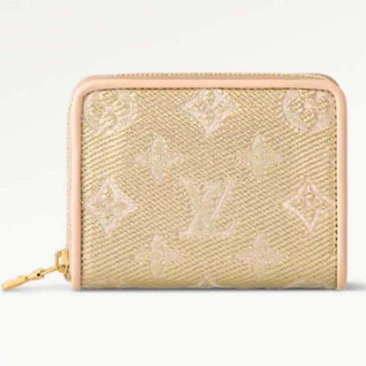 Louis Vuitton LV Unisex Zippy Coin Purse Beige Monogram Coated Canvas Cowhide Leather