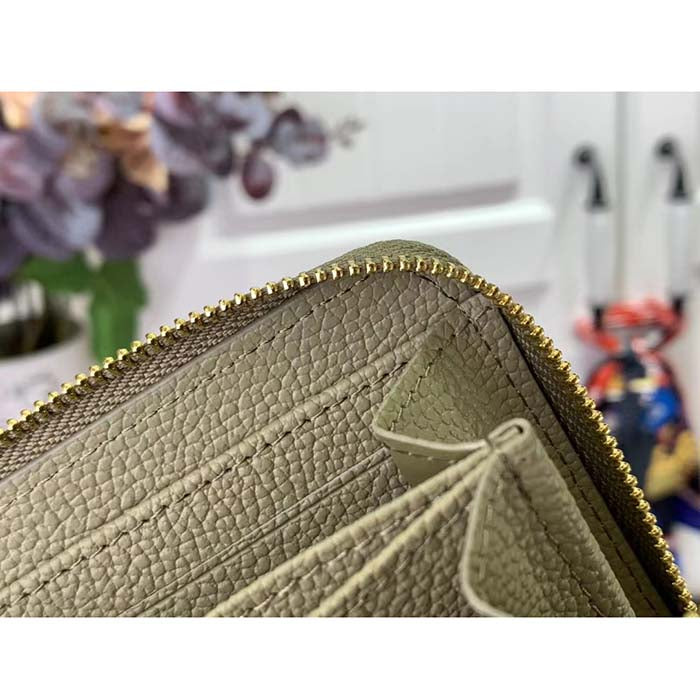 Louis Vuitton LV Unisex Zippy Coin Purse Khaki Cream Monogram Empreinte Embossed Cowhide Leather