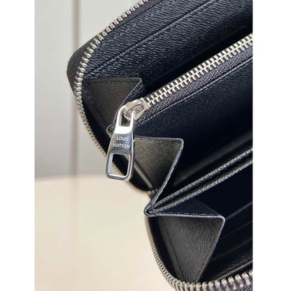 Louis Vuitton LV Unisex Zippy Organizer Monogram Eclipse Coated Canvas Cowhide Leather