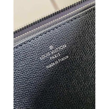 Louis Vuitton LV Unisex Zippy Organizer Monogram Eclipse Coated Canvas Cowhide Leather