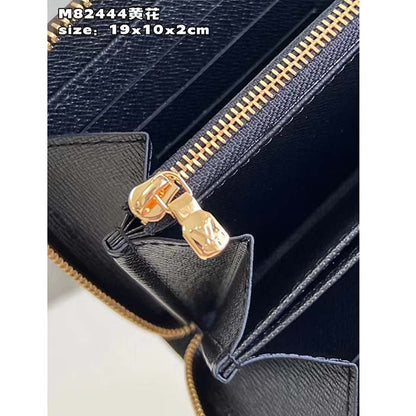 Louis Vuitton LV Unisex Zippy Wallet Monogram Reverse Coated Canvas Cowhide Leather