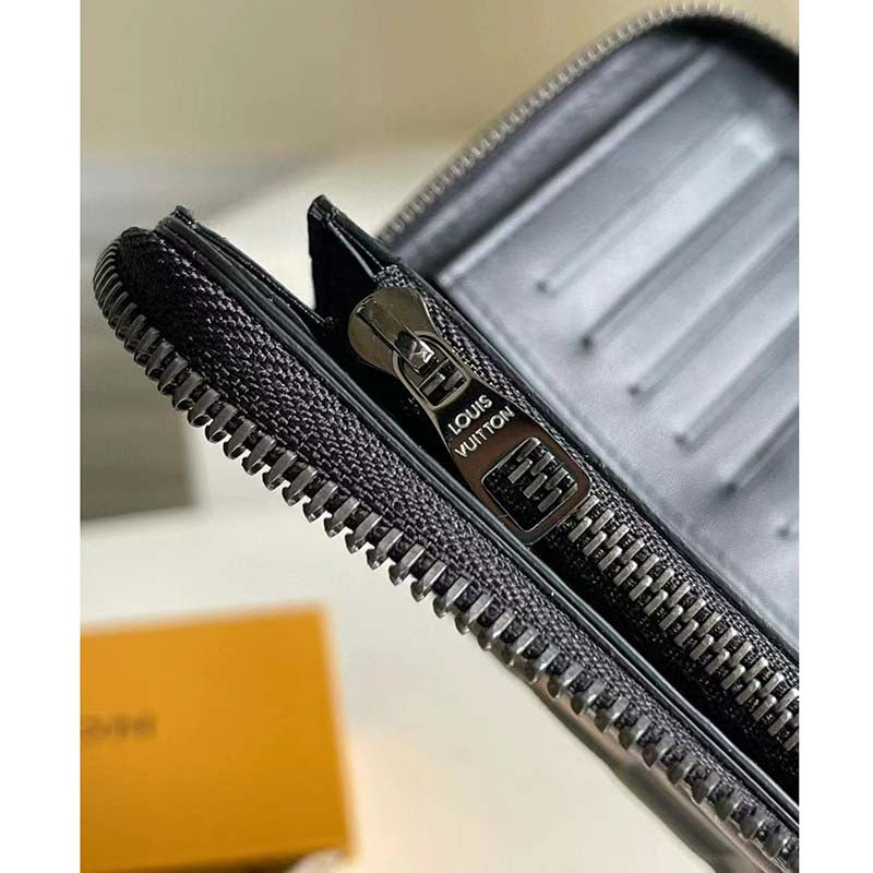 Louis Vuitton LV Unisex Zippy Wallet Vertical Black Damier Infini Cowhide Leather