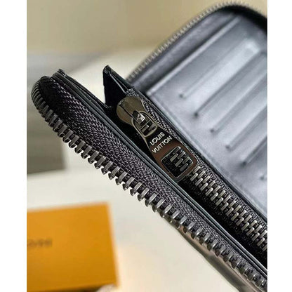Louis Vuitton LV Unisex Zippy Wallet Vertical Black Damier Infini Cowhide Leather