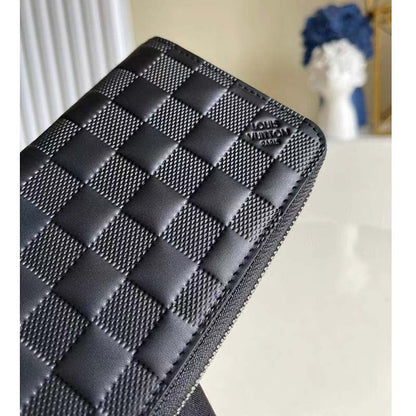 Louis Vuitton LV Unisex Zippy Wallet Vertical Black Damier Infini Cowhide Leather