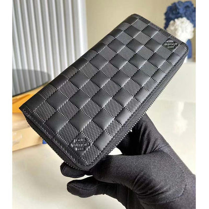 Louis Vuitton LV Unisex Zippy Wallet Vertical Black Damier Infini Cowhide Leather